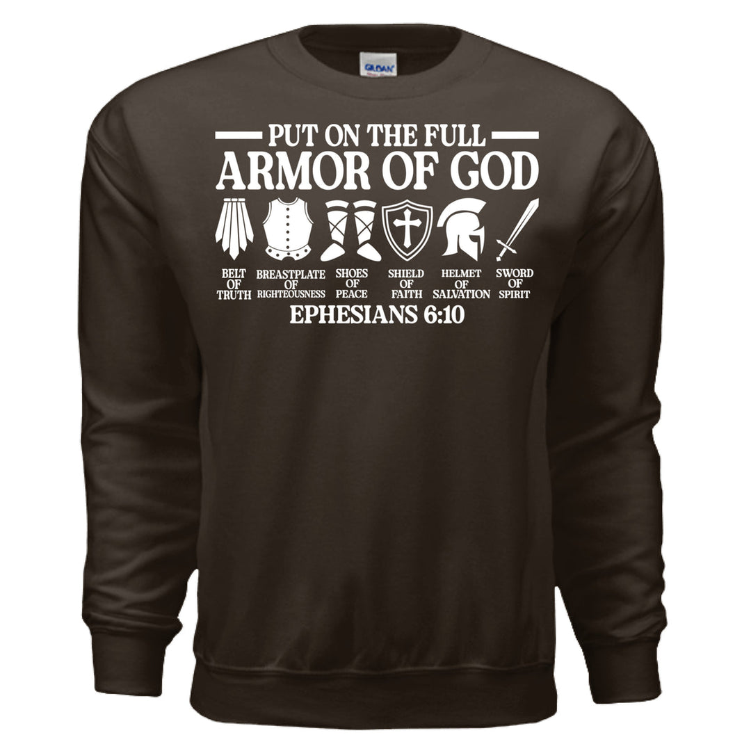 Armor of God Crewneck Sweatshirt - Dark Chocolate - Stone & Sling