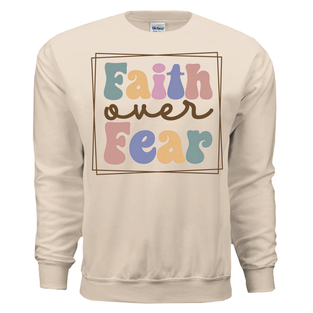 Faith Over Fear Crewneck Sweatshirt - Sand - Stone & Sling