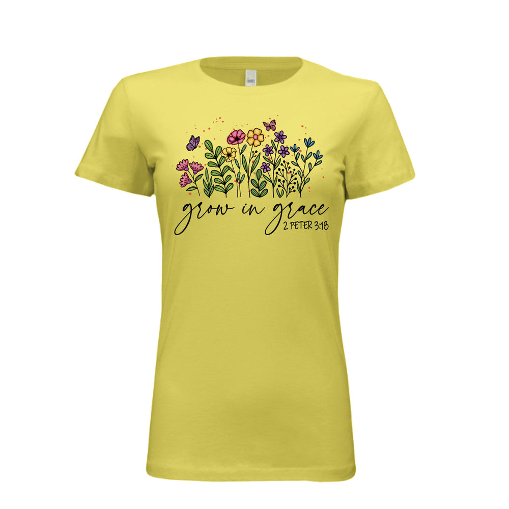 Grow In Grace Fitted Tee - Yellow - Stone & Sling