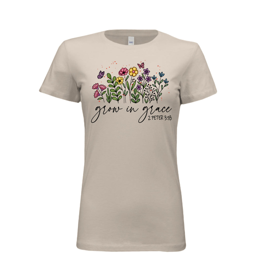Grow In Grace Fitted Tee - Soft Cream - Stone & Sling