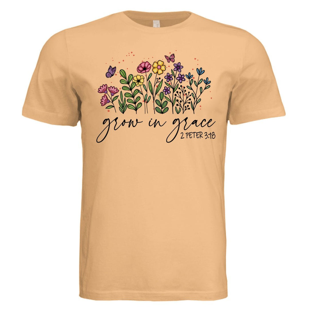 Grow In Grace Unisex Tee - Peach - Stone & Sling