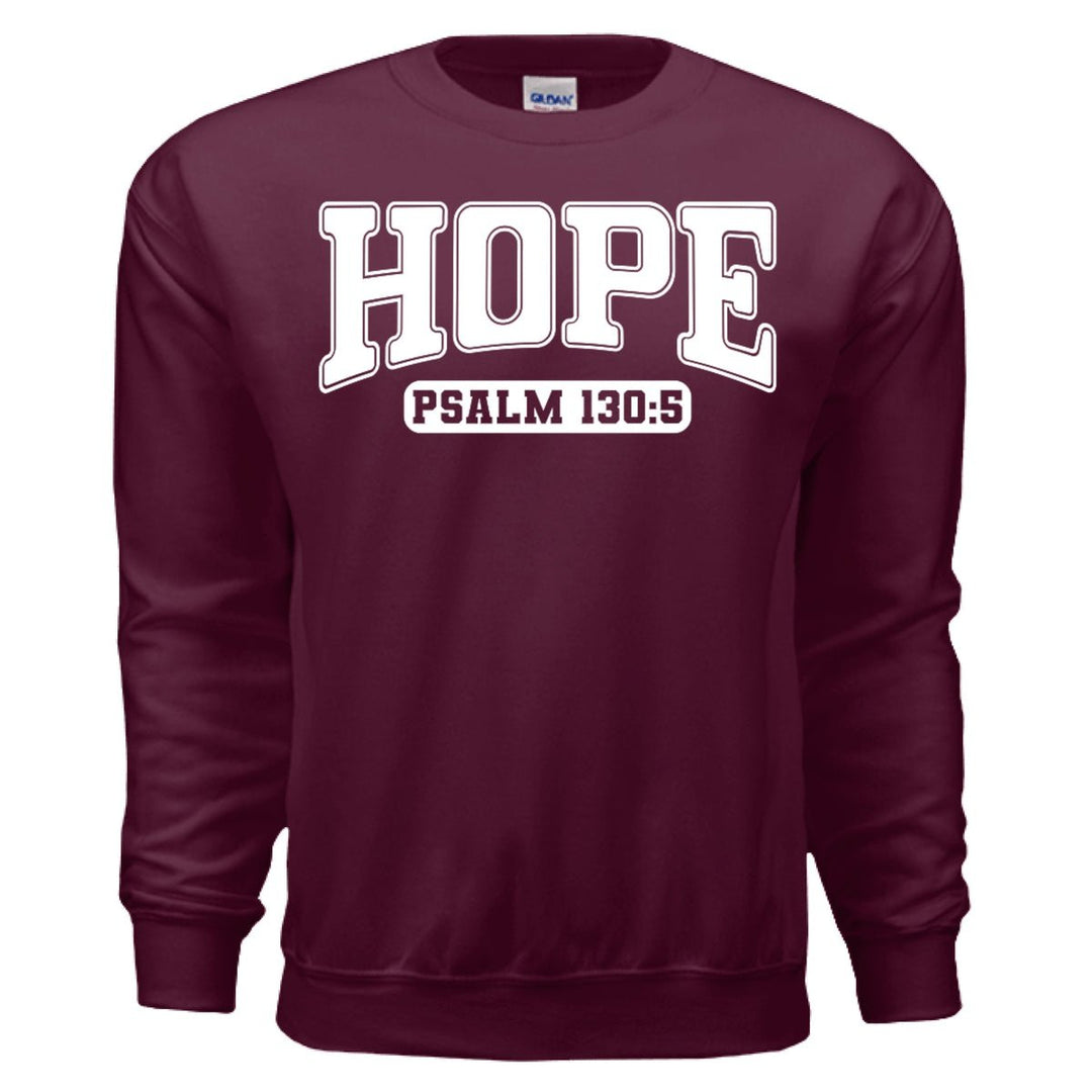 HOPE • Psalm 130 Crewneck Sweatshirt - Maroon - Stone & Sling