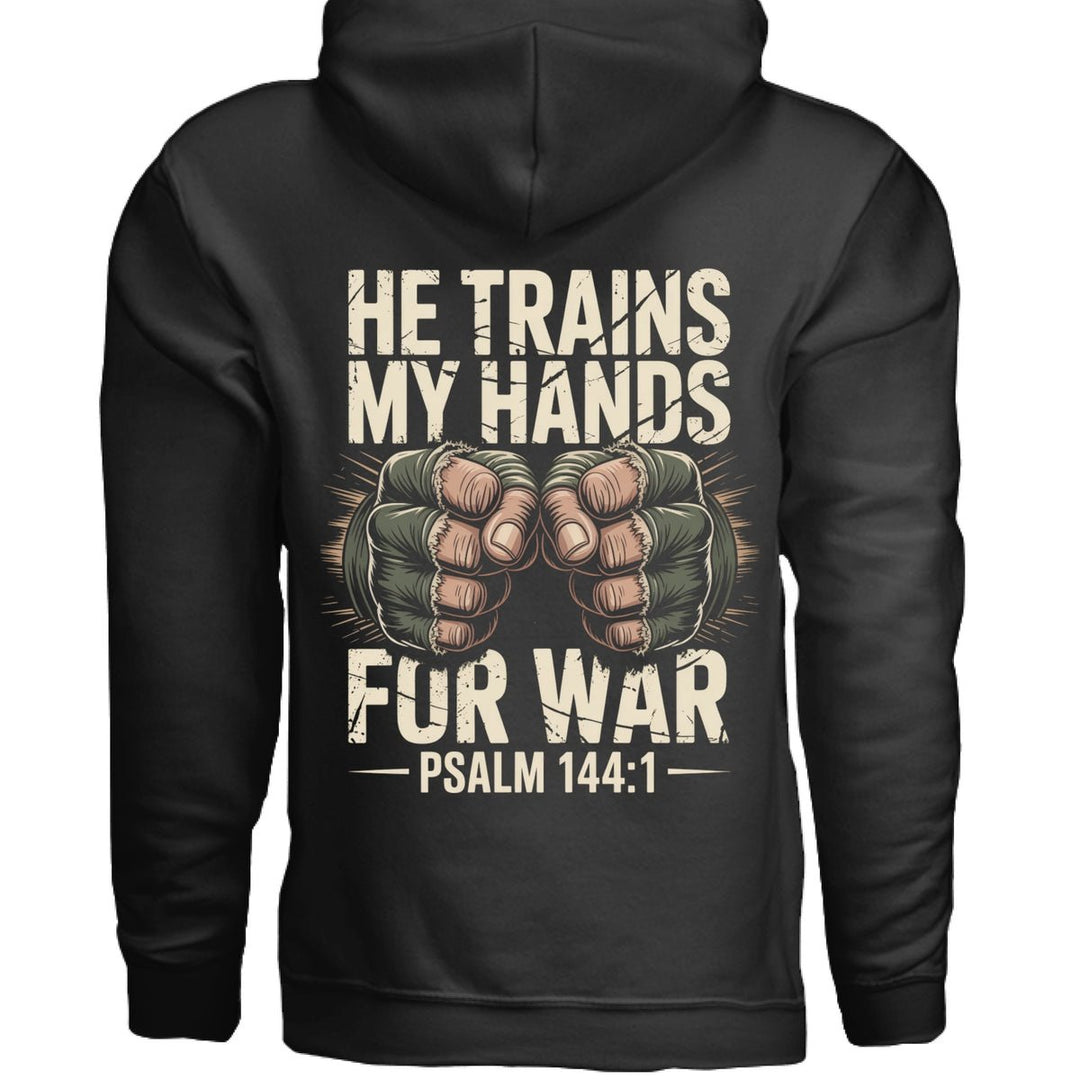 He Trains My Hands Hoodie - Black - Stone & Sling