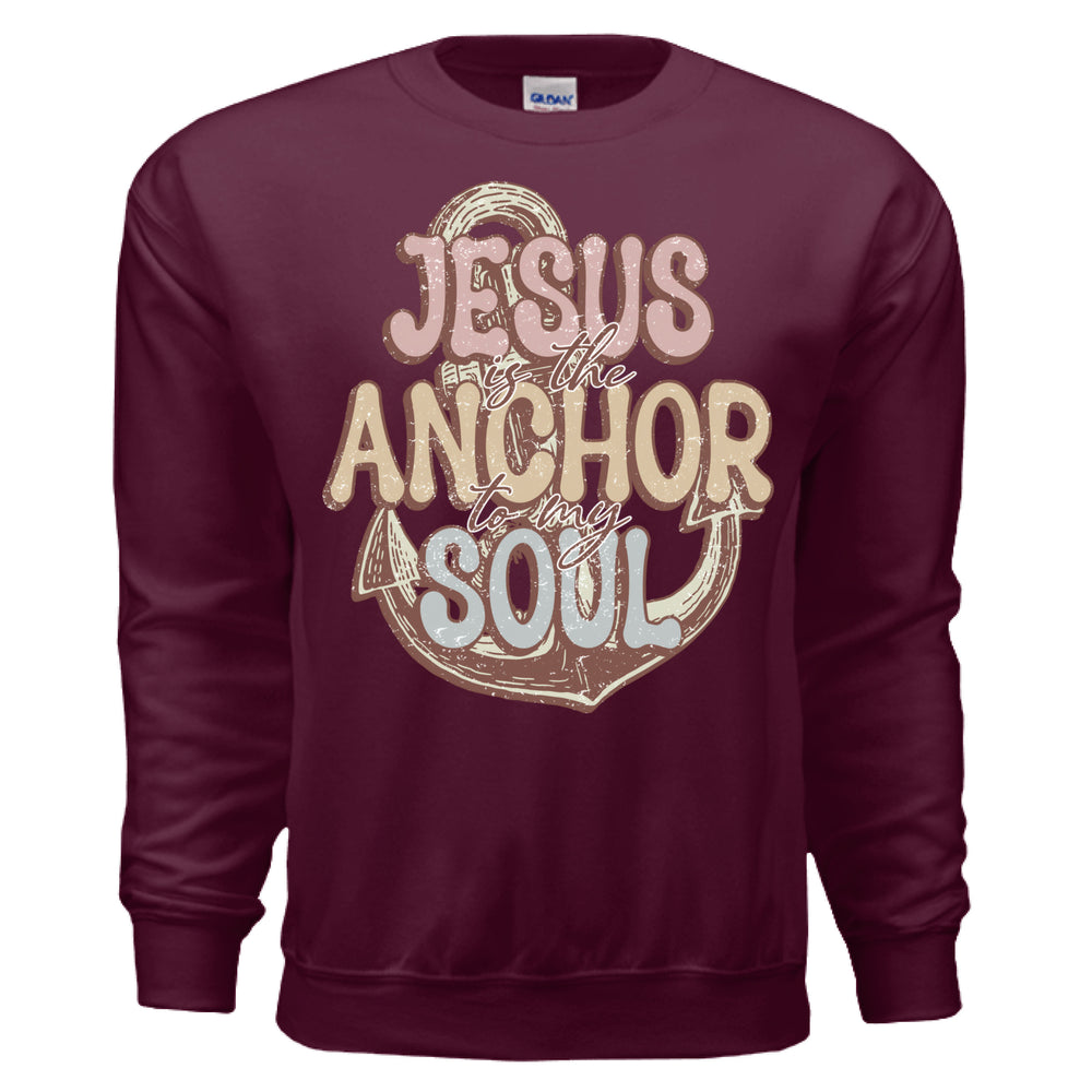Jesus Anchor of My Soul Crewneck Sweatshirt - Maroon - Stone & Sling