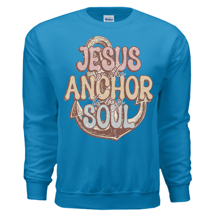 Jesus Anchor of My Soul Crewneck Sweatshirt - Sapphire - Stone & Sling