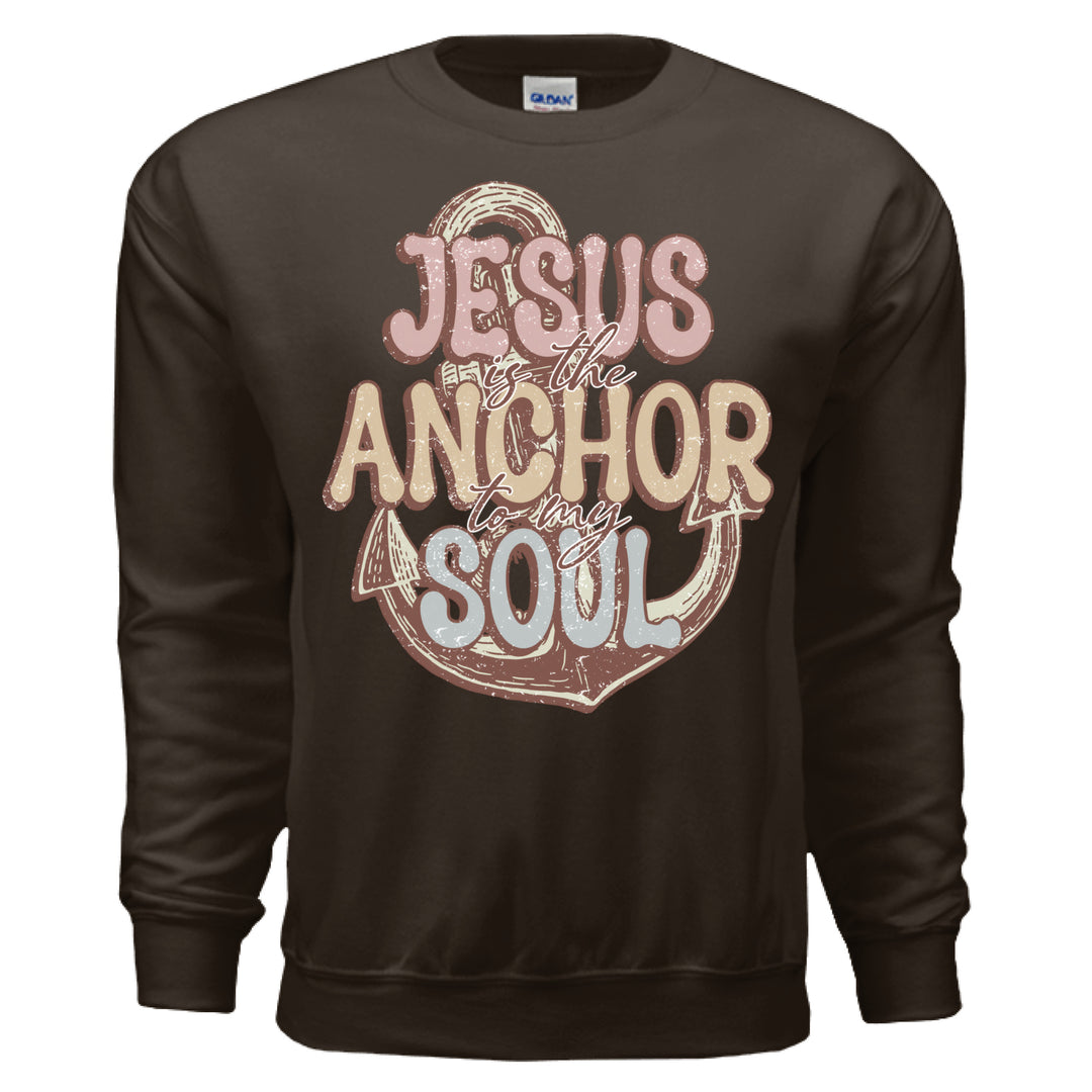 Jesus Anchor of My Soul Crewneck Sweatshirt - Dark Chocolate - Stone & Sling