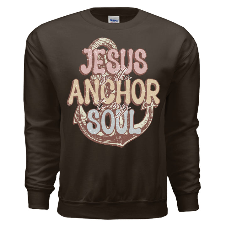 Jesus Anchor of My Soul Crewneck Sweatshirt - Dark Chocolate - Stone & Sling