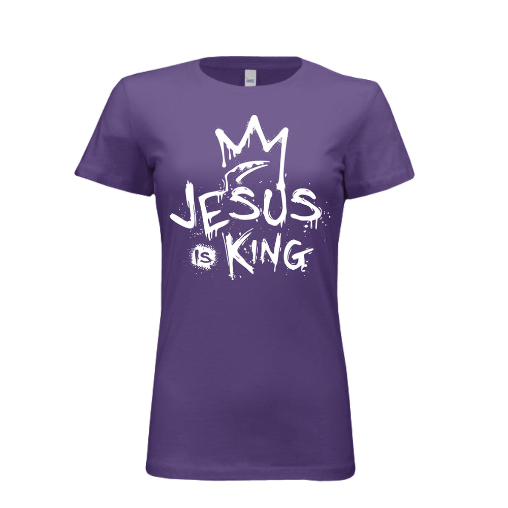 Jesus Is King Fitted Tee - Team Purple - Stone & Sling