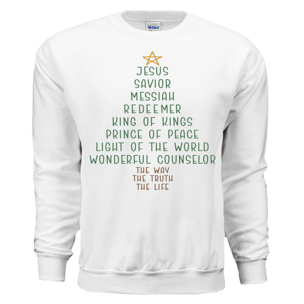 Jesus Tree Crewneck Sweatshirt - White - Stone & Sling