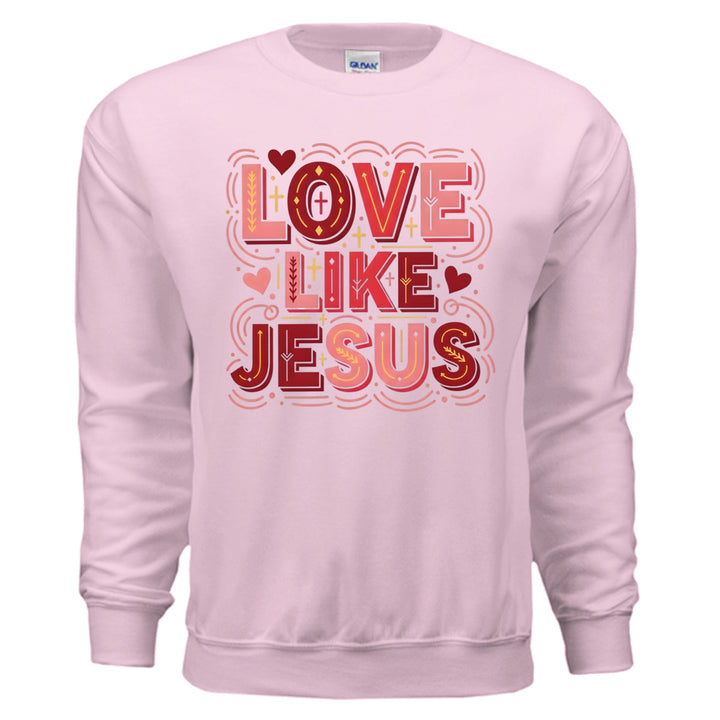 Love Like Jesus Crewneck Sweatshirt - Light Pink - Stone & Sling