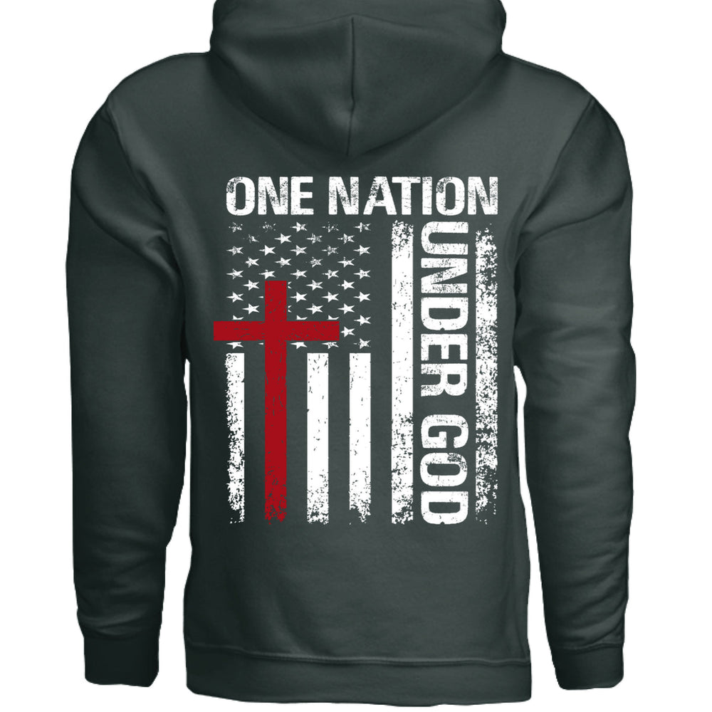 One Nation Under God Hoodie - Forest Green - Stone & Sling