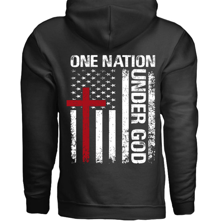 One Nation Under God Hoodie - Black - Stone & Sling