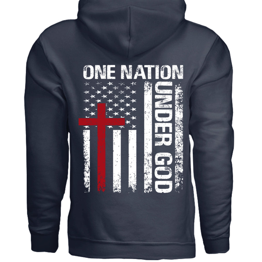 One Nation Under God Hoodie - Navy - Stone & Sling
