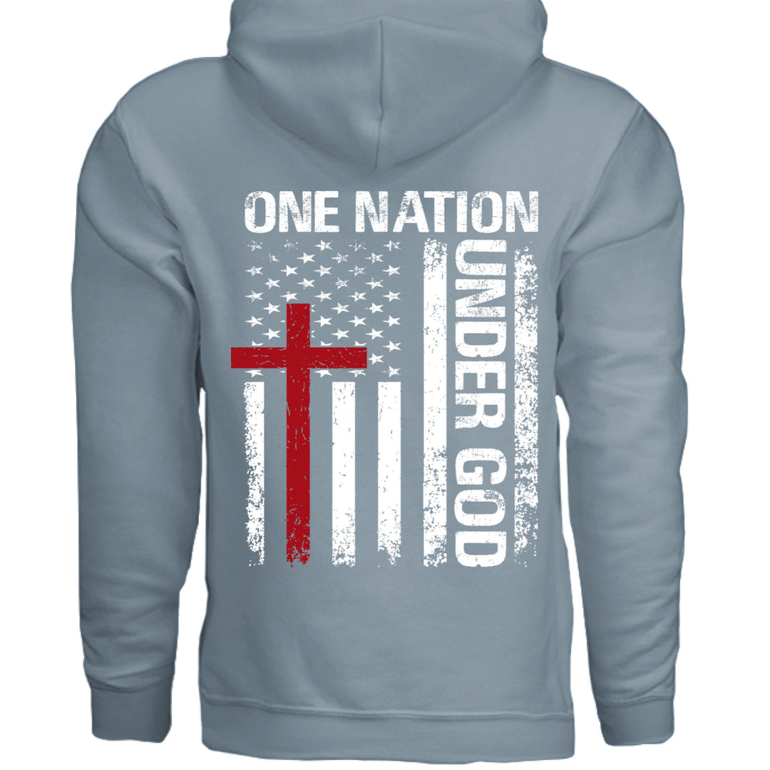 One Nation Under God Hoodie - Stone Blue - Stone & Sling