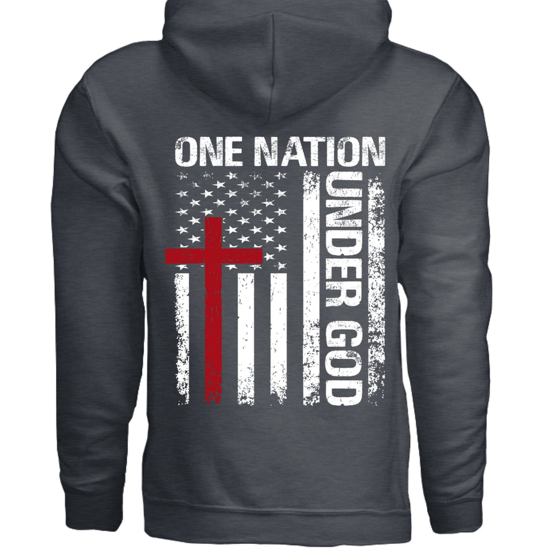 One Nation Under God Hoodie - Dark Heather - Stone & Sling