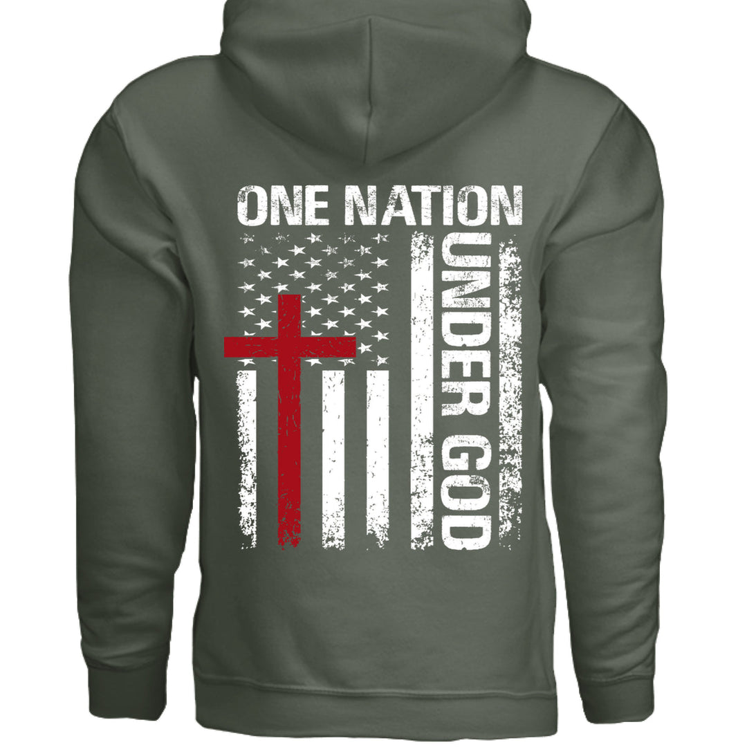 One Nation Under God Hoodie - Military Green - Stone & Sling