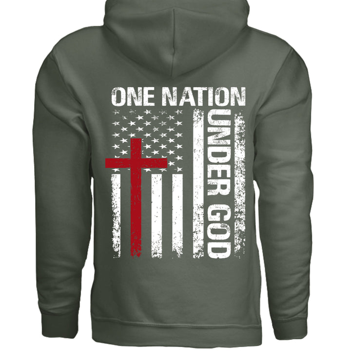 One Nation Under God Hoodie - Military Green - Stone & Sling