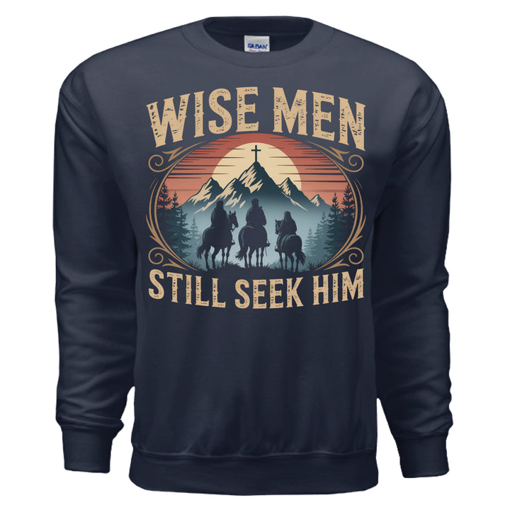 Wise Men Still Seek Him Crewneck Sweatshirt - Navy - Stone & Sling