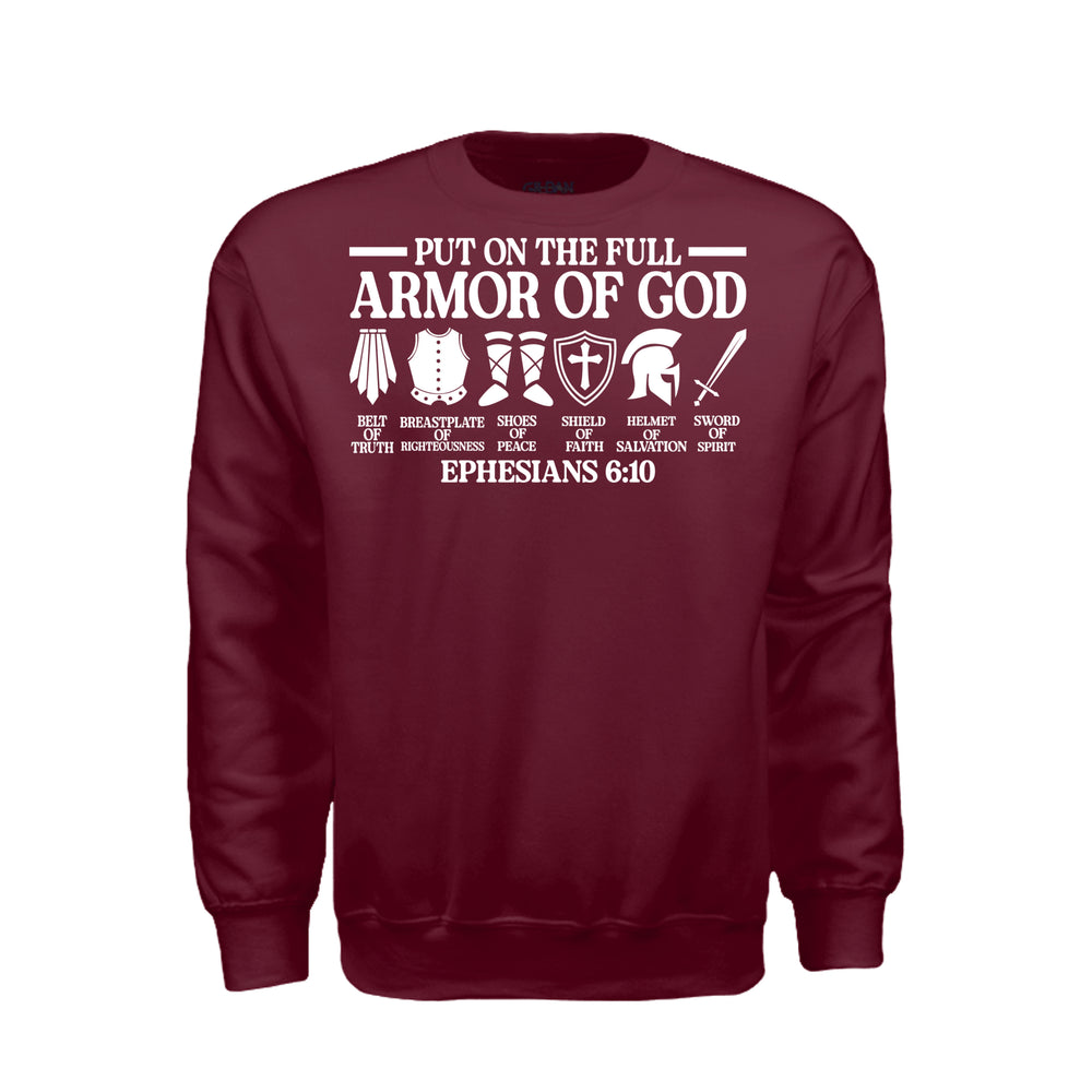 Armor of God Sweatshirt - Maroon - Stone & Sling