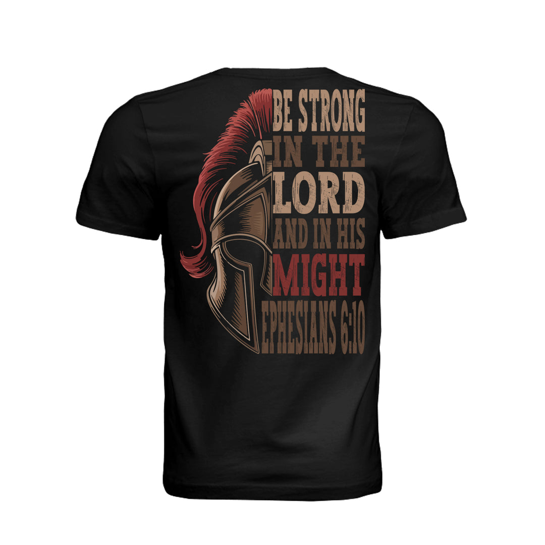 Be Strong in the Lord Unisex Tee - Black - Back - Stone & Sling