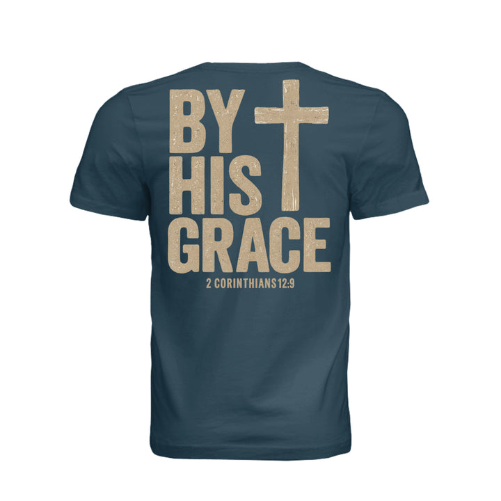 By His Grace Unisex Tee - Atlantic - Back - Stone &amp; Sling