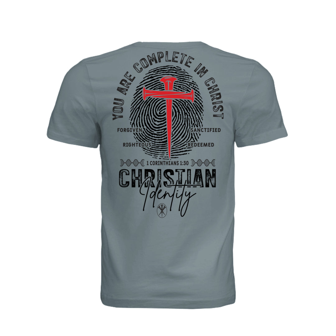 Complete in Christ Unisex Tee - Blue Storm - Back - Stone &amp; Sling