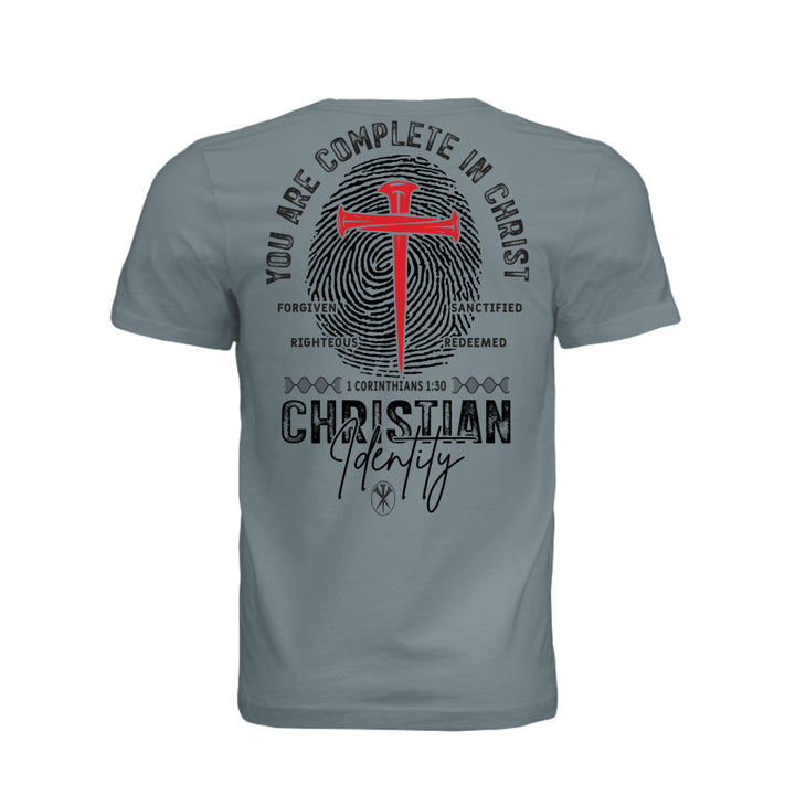 Complete in Christ Unisex Tee - Blue Storm - Back - Stone &amp; Sling