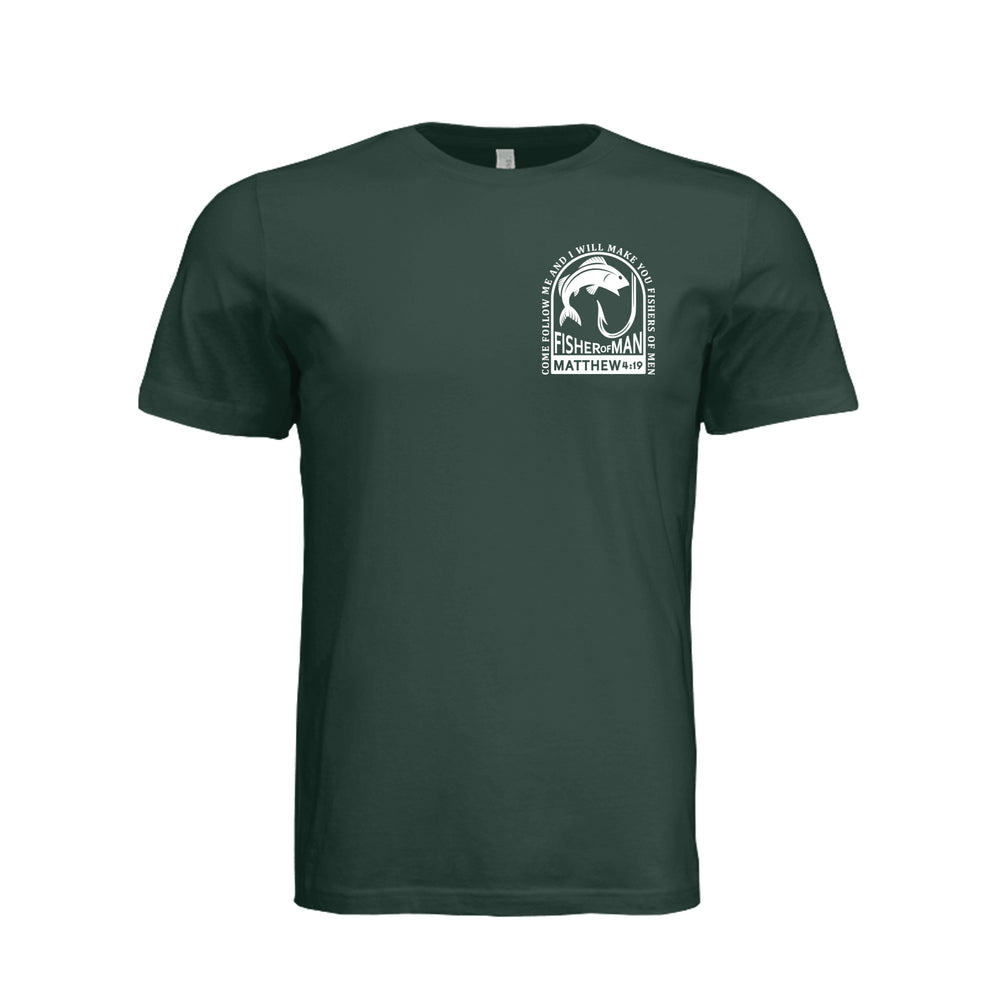 Fishers of Men Unisex Tee - Hunter Green - Front - Stone & Sling