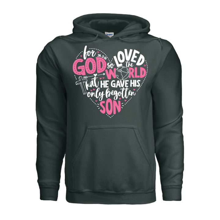 For God So Loved the World Hoodie - Forest Green - Stone &amp; Sling