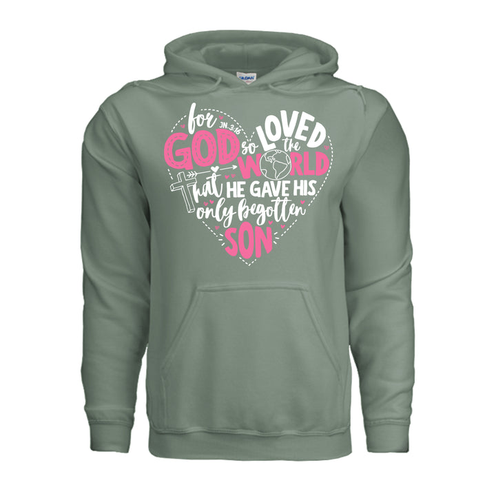For God So Loved the World Hoodie - Sage - Stone &amp; Sling