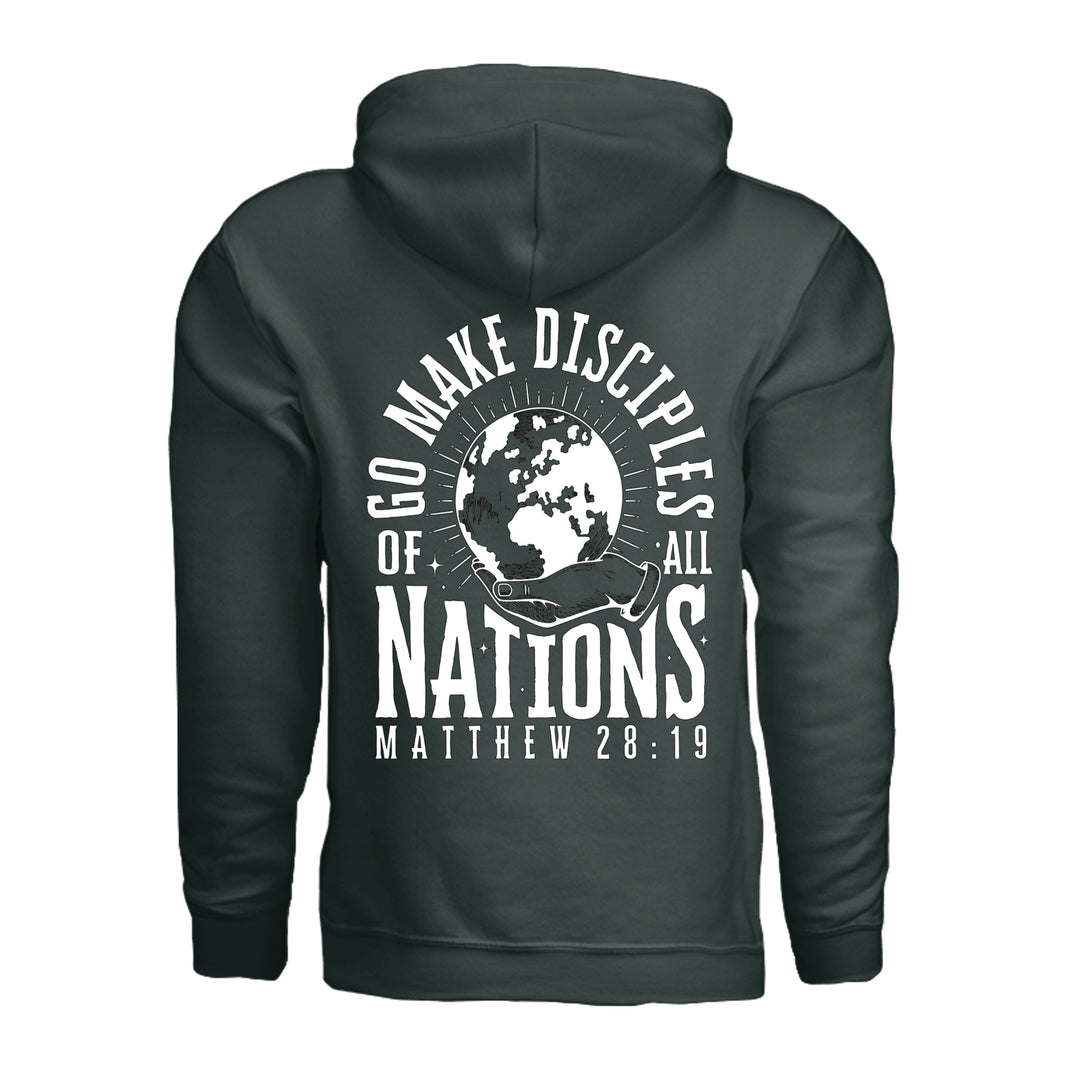 Go Make Disciples Hoodie - Forest Green - Back - Stone &amp; Sling