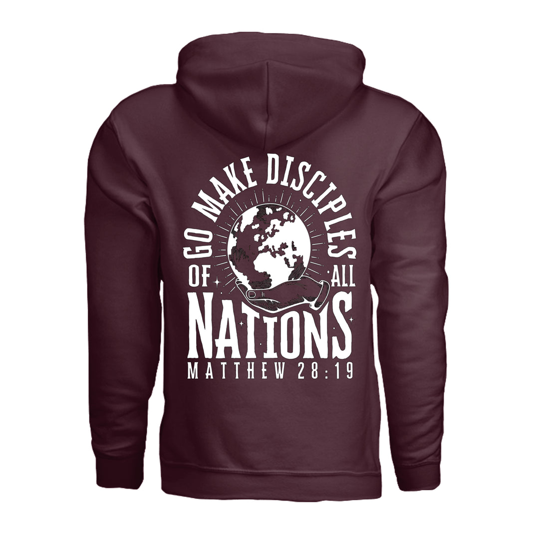 Go Make Disciples Hoodie - Maroon - Back - Stone &amp; Sling