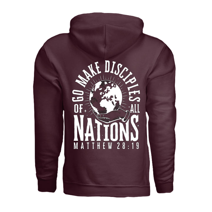 Go Make Disciples Hoodie - Maroon - Back - Stone &amp; Sling
