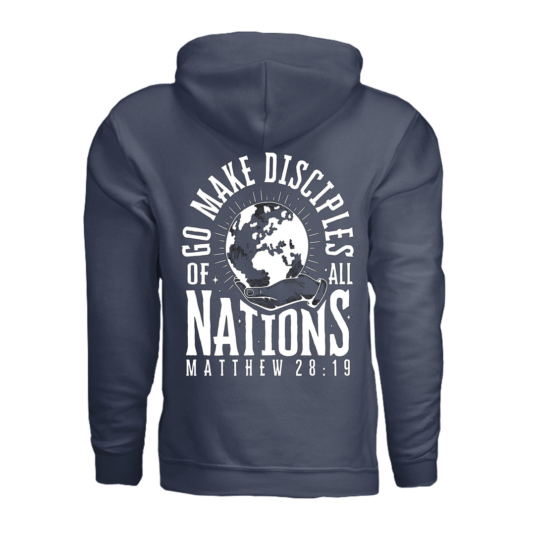 Go Make Disciples Hoodie - Navy - Back - Stone &amp; Sling