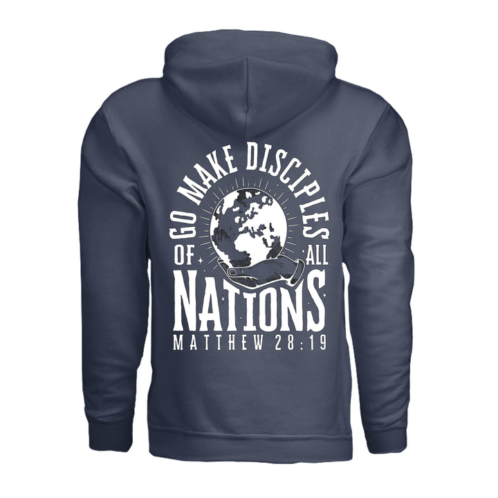 Go Make Disciples Hoodie - Navy - Back - Stone &amp; Sling