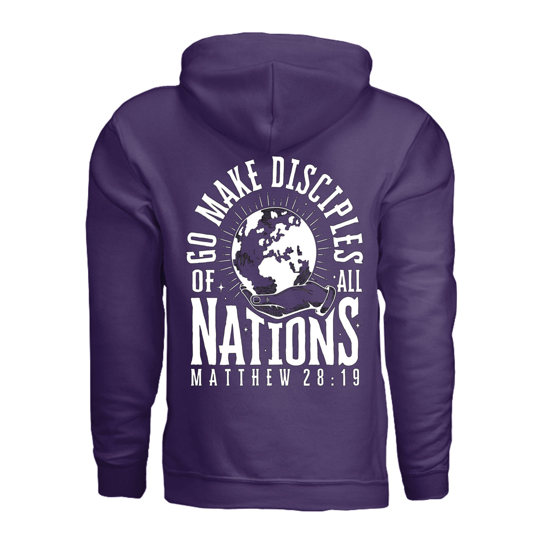 Go Make Disciples Hoodie - Purple - Back - Stone &amp; Sling