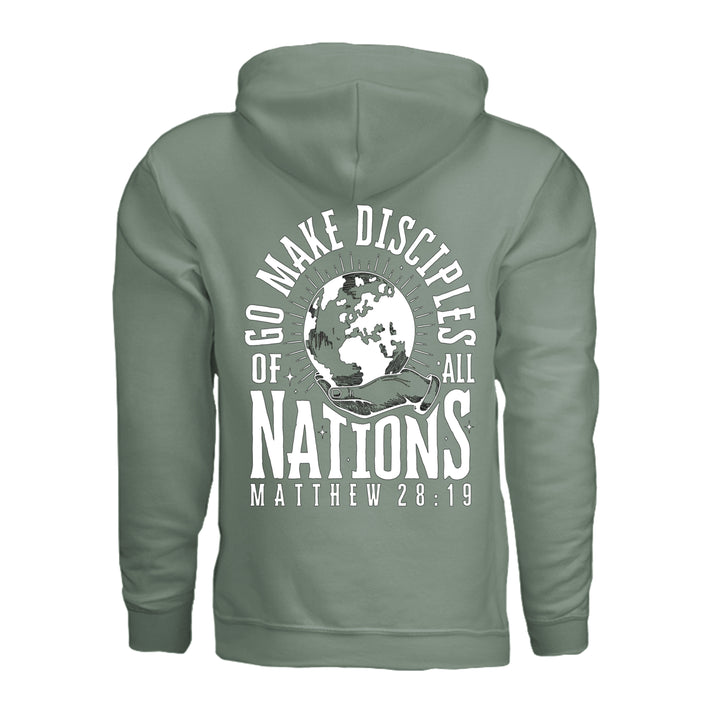 Go Make Disciples Hoodie - Sage - Back - Stone &amp; Sling
