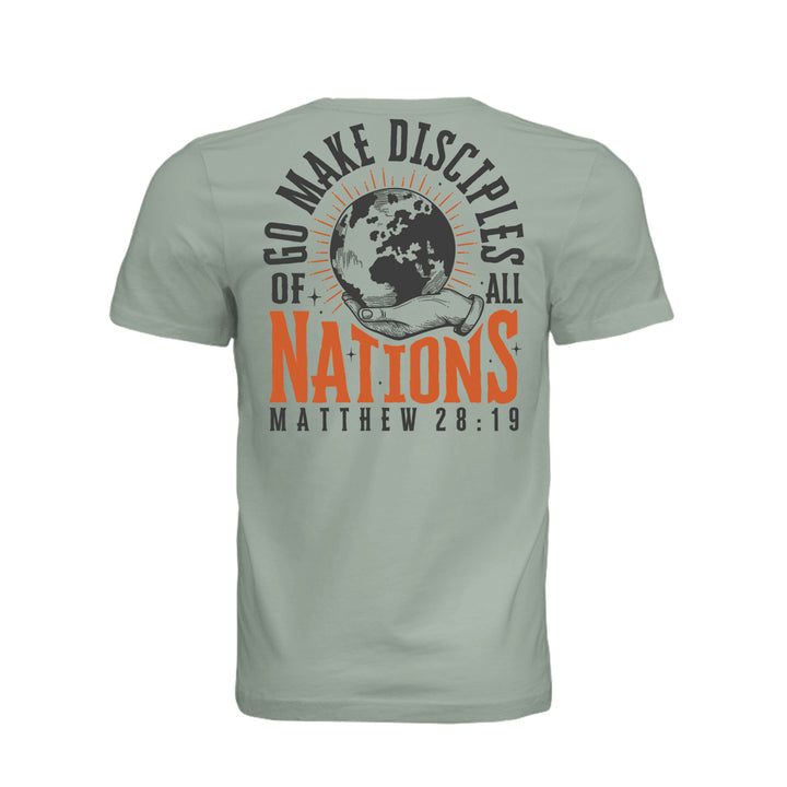 Go Make Disciples Unisex Tee - Dusty Blue - Back - Stone &amp; Sling