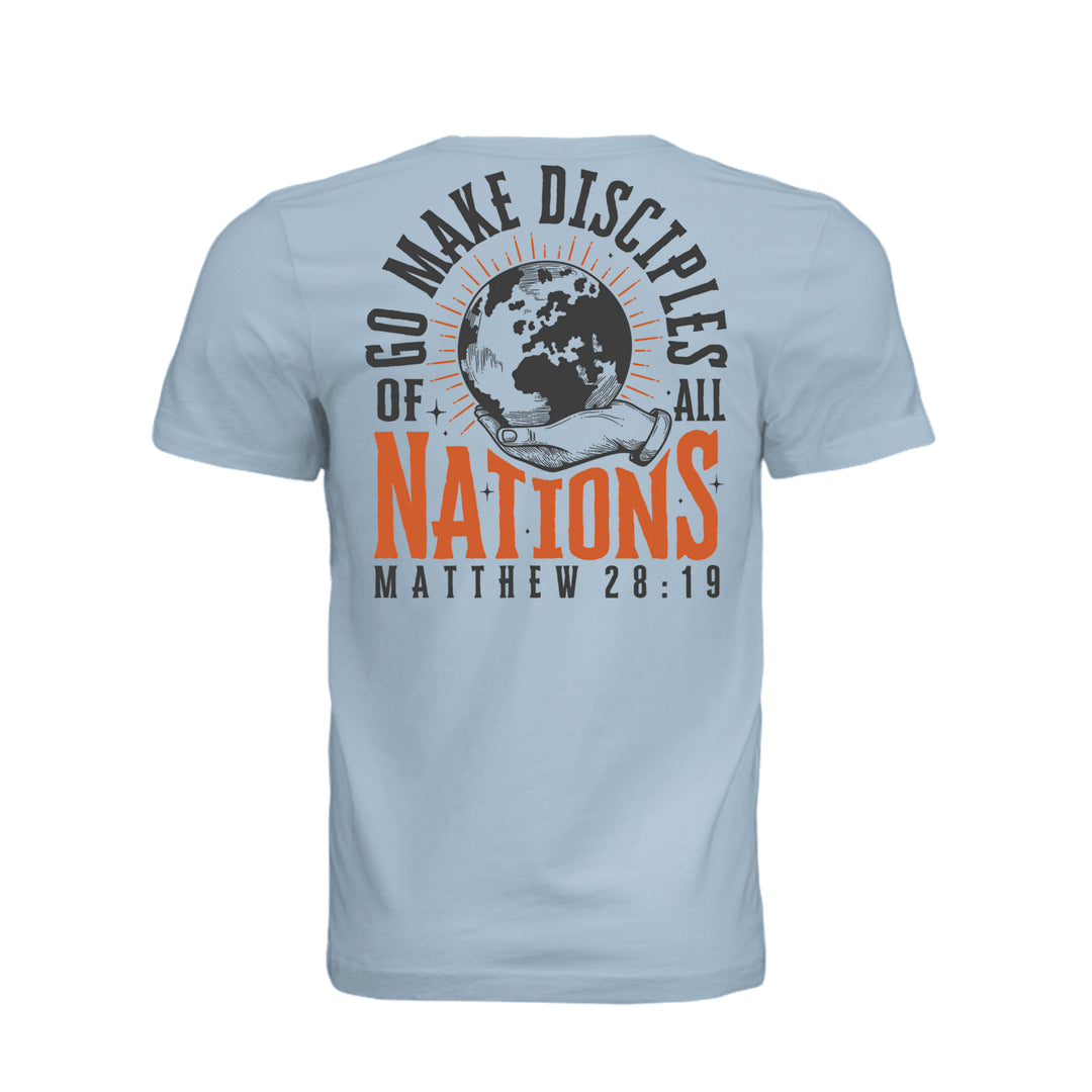 Go Make Disciples Unisex Tee - Light Blue - Back - Stone &amp; Sling