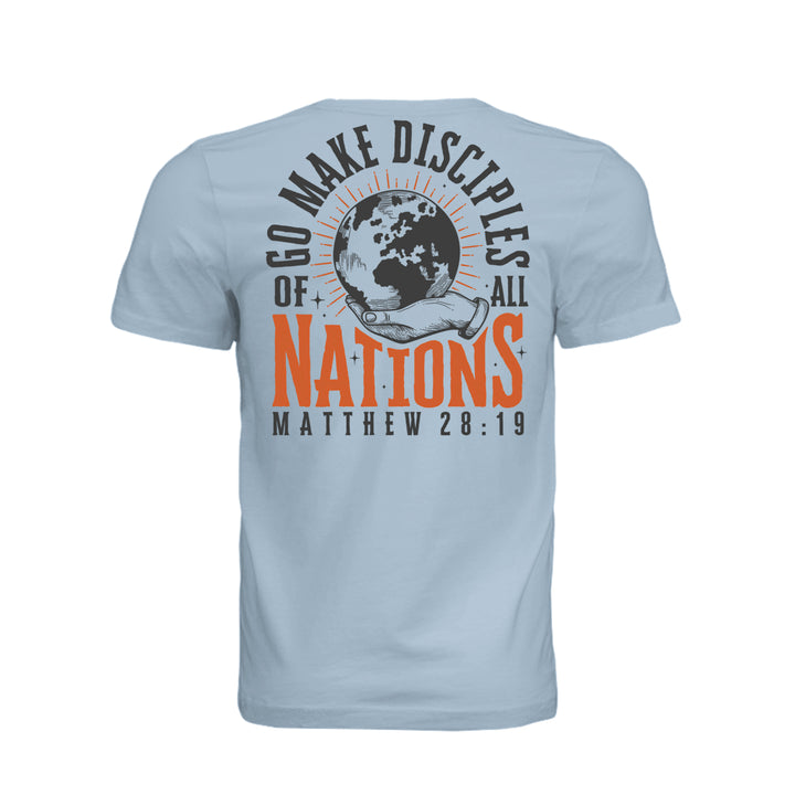 Go Make Disciples Unisex Tee - Light Blue - Back - Stone &amp; Sling