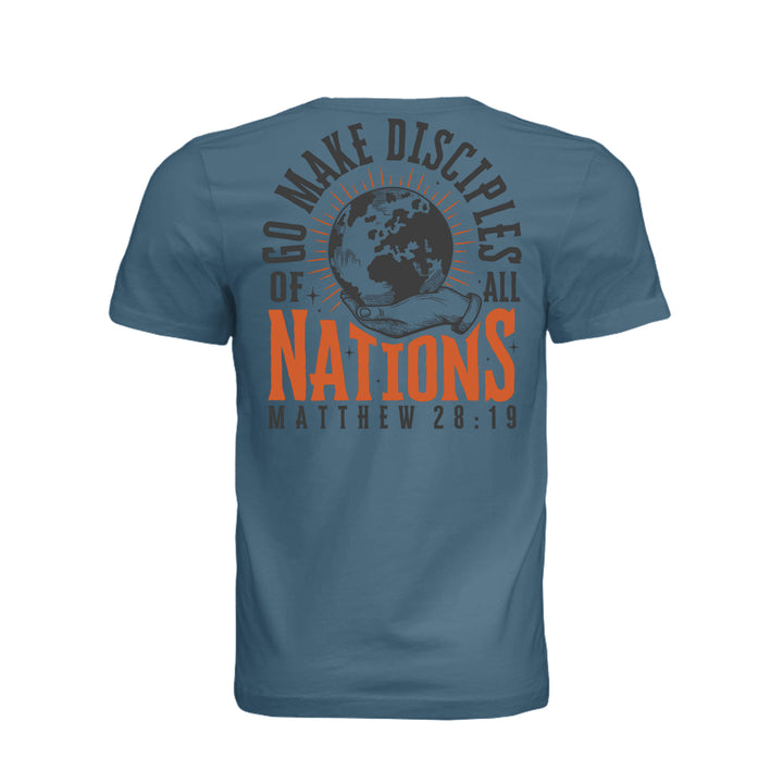 Go Make Disciples Unisex Tee - Steel Blue - Back - Stone &amp; Sling
