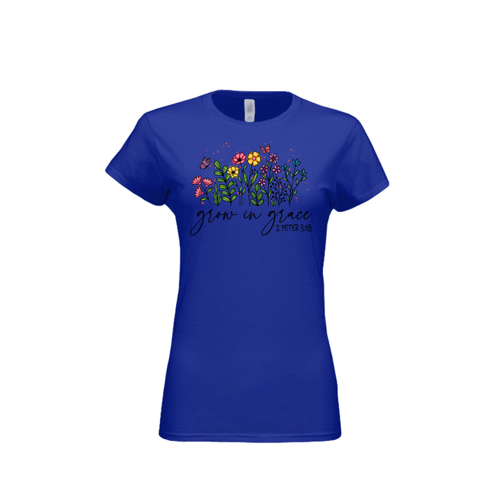 Grow in Grace Fitted Tee - Royal - Stone &amp; Sling