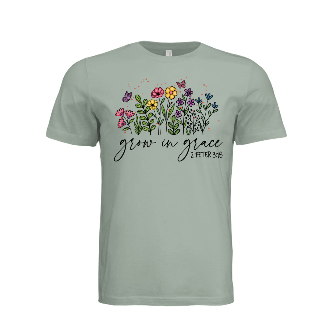 Grow in Grace Unisex Tee - Dusty Blue - Stone &amp; Sling