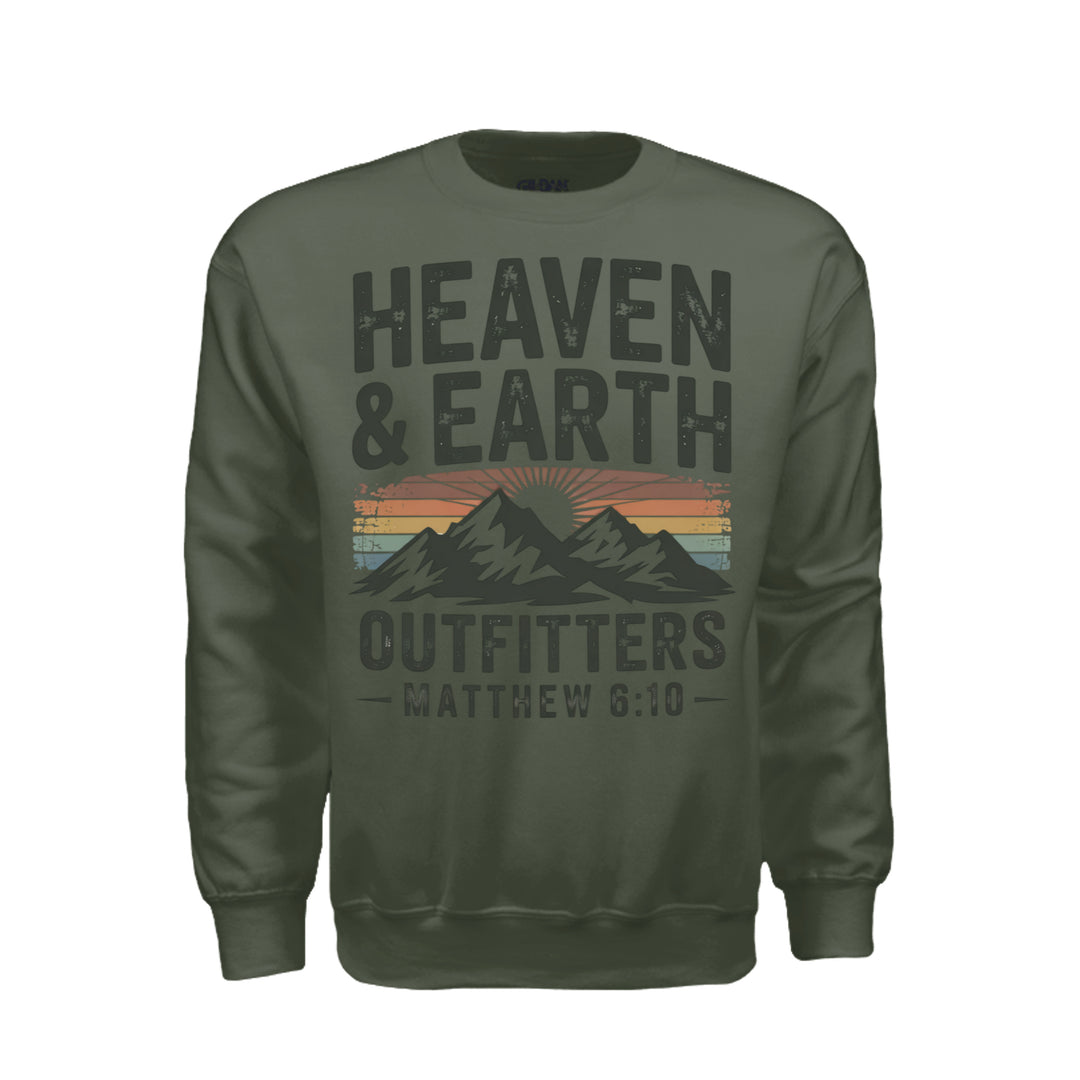 Heaven and Earth Sweatshirt - Military Green - Stone &amp; Sling