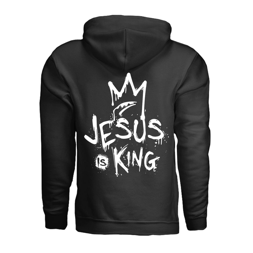 Jesus Is King Hoodie - Black - Back - Stone & Sling