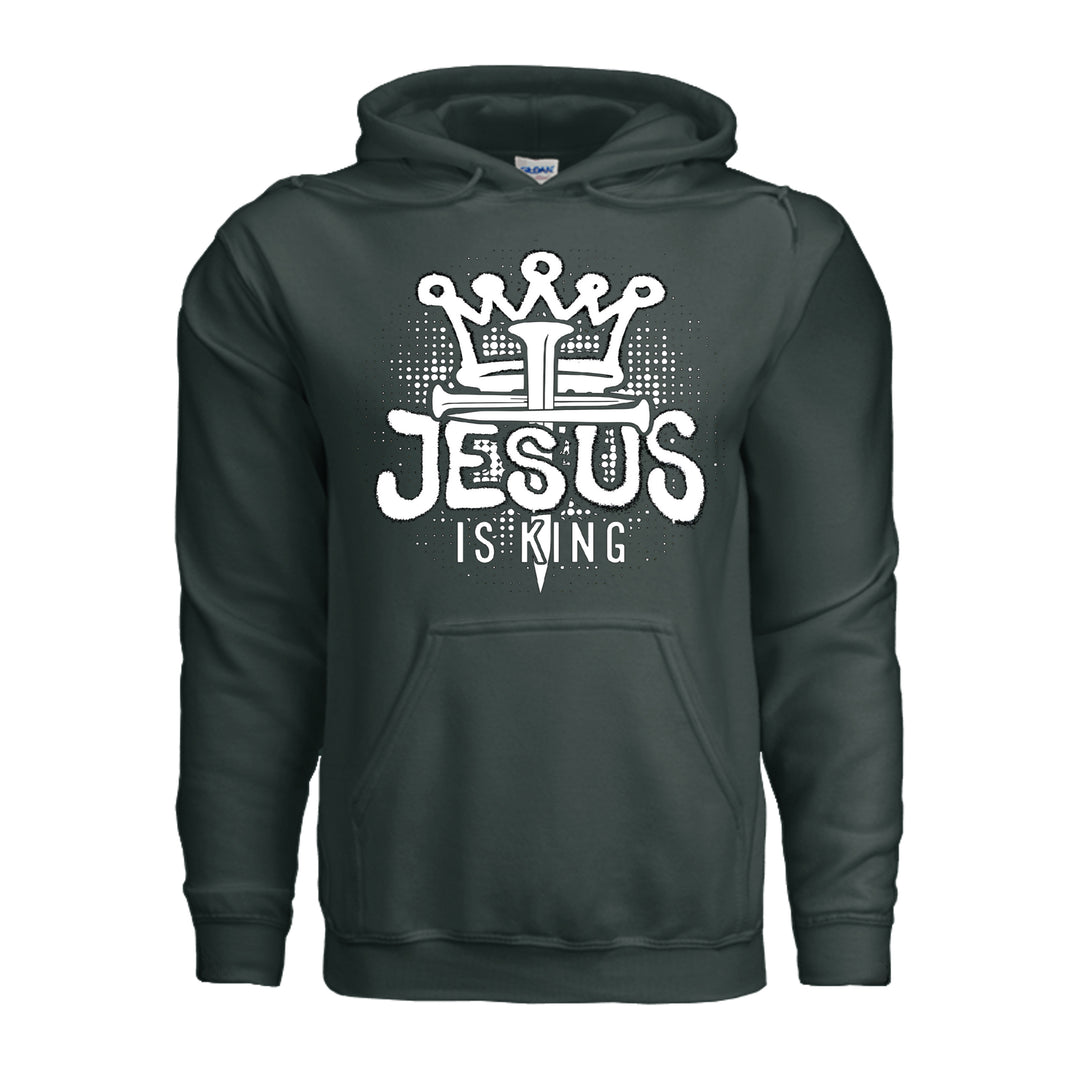 Jesus Is King Hoodie - Forest Green - Stone &amp; Sling