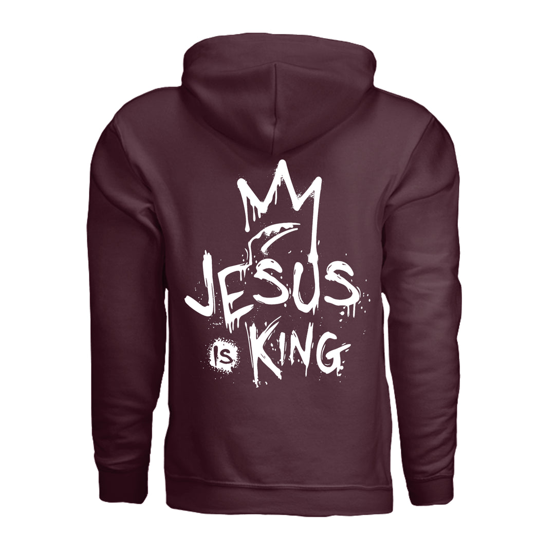 Jesus Is King Hoodie - Maroon - Back - Stone &amp; Sling