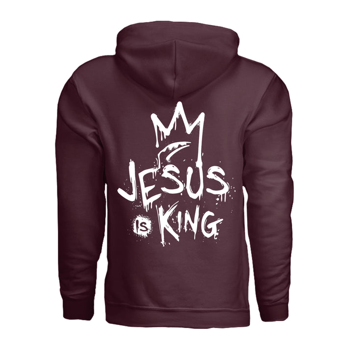 Jesus Is King Hoodie - Maroon - Back - Stone &amp; Sling