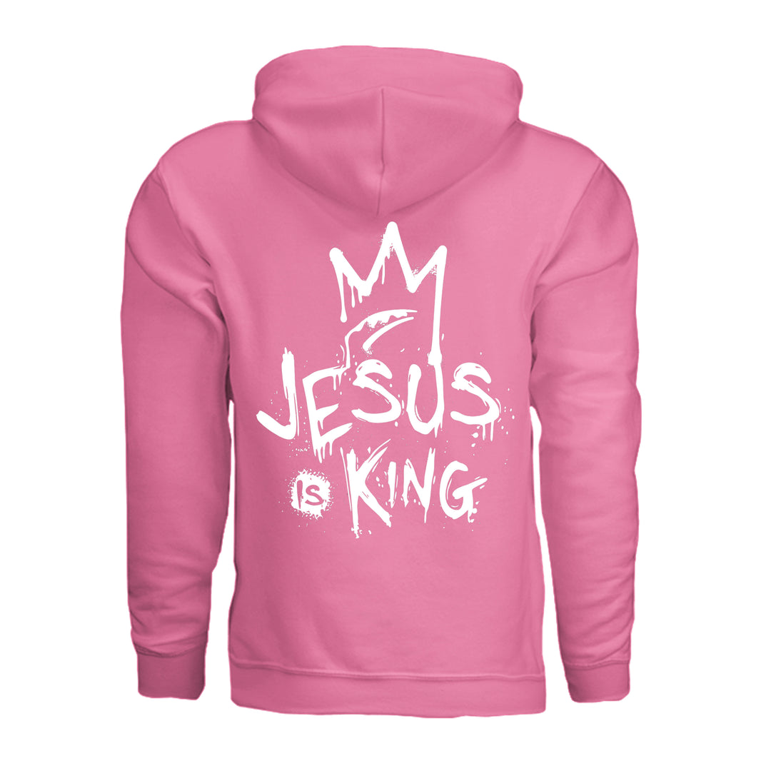 Jesus Is King Hoodie - Pink Lemonade - Back - Stone &amp; Sling