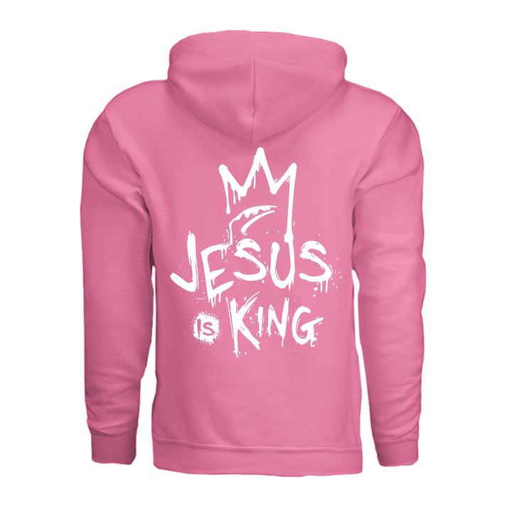 Jesus Is King Hoodie - Pink Lemonade - Back - Stone &amp; Sling